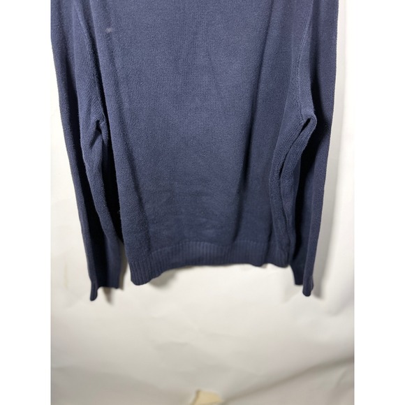 Polo Ralph Lauren Mens XL Quarter Zip Sweater Navy Blue Red Pony Logo Cotton - Picture 5 of 8